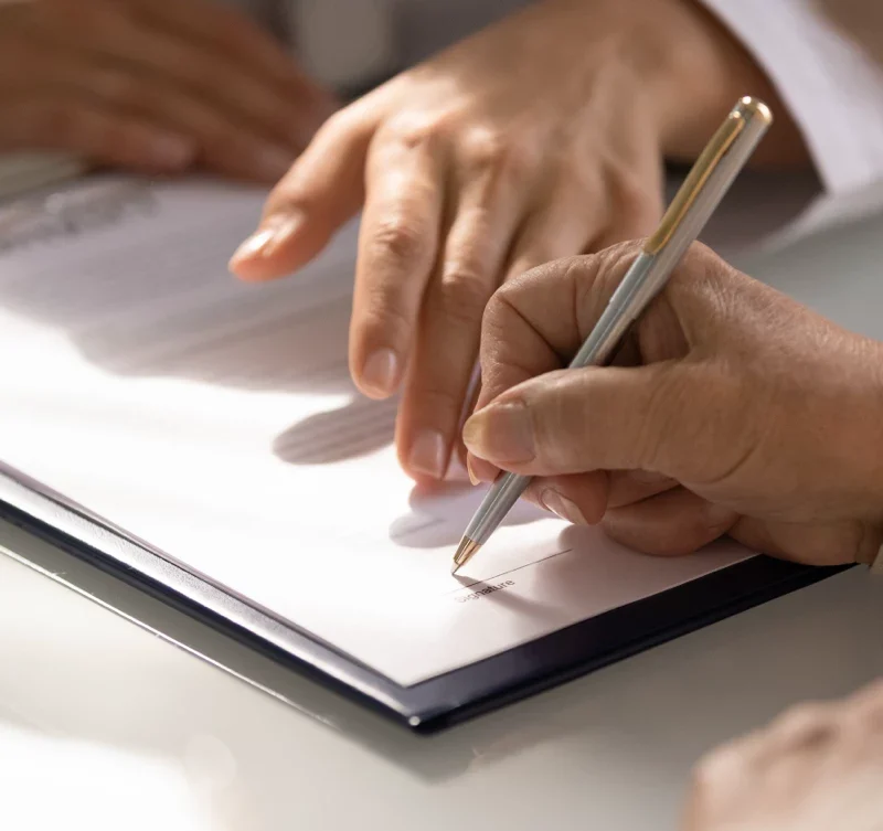 consenting to with a signature